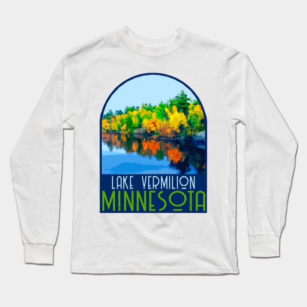 Lake Vermilion Minnesota Decal Long Sleeve T-Shirt by zsonn